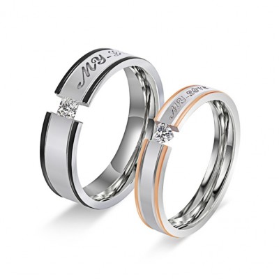 "My Love" Titanium Steel Couple Rings