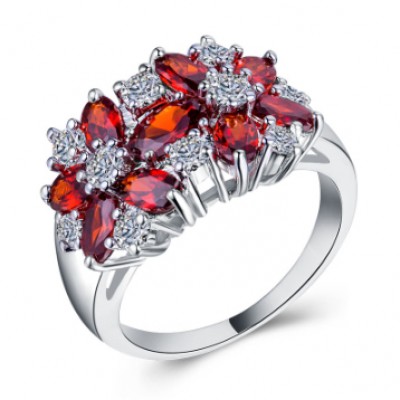 Ruby White Sapphire Promise Rings For Her