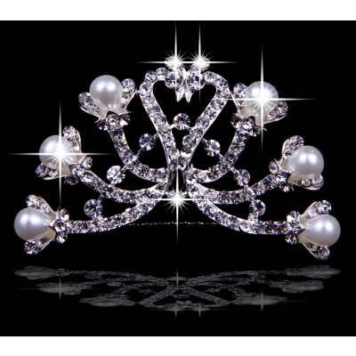Elegant Czech Rhinestones Pearls Wedding Headpieces