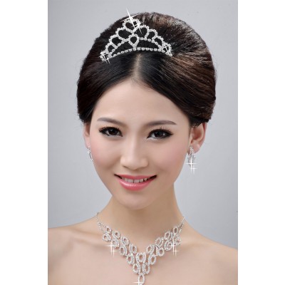 Fashionable Wedding Headpieces Necklaces Earrings Set