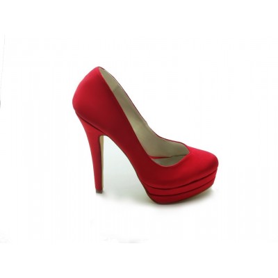 Women's Gorgeous Satin Stiletto Heel High Heel Red Wedding Shoes