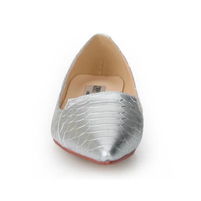 Women's Flat Heel Sheepskin Closed Toe With Fish-scale Pattern Flat Shoes