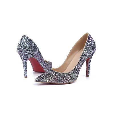 Women's Stiletto Heel Sparkling Glitter Closed Toe High Heels