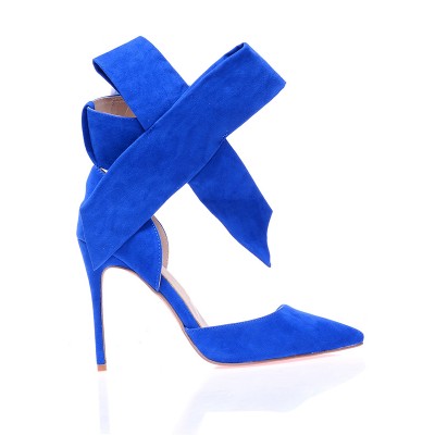 Women's Suede Closed Toe Stiletto Heel With Knot High Heels