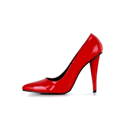 Women's Cone Heel Patent Leather Closed Toe High Heels