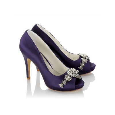 Women's PU Peep Toe Stiletto Heel Wedding Shoes