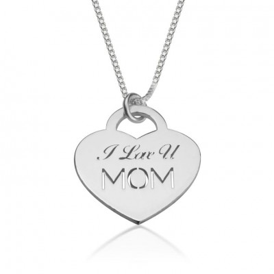 925 Sterling Silver I Love You Mom Necklace
