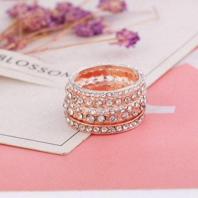 Round Cut Rose Gold Silver White Sapphire Sets