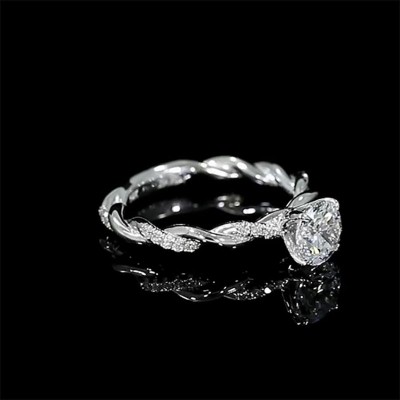 Round Cut White Sapphire 925 Sterling Silver Engagement Rings