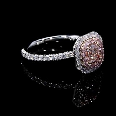 Cushion Cut Pink Sapphire 925 Sterling Silver Halo Engagement Rings