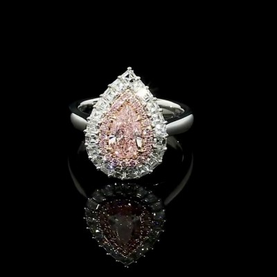 Pear Cut Pink Sapphire 925 Sterling Silver Halo Engagement Rings