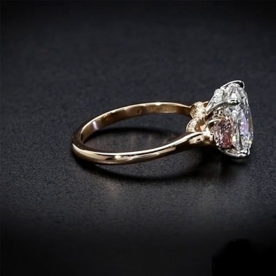 Radiant Cut White Sapphire Gold 925 Sterling Silver Engagement Rings