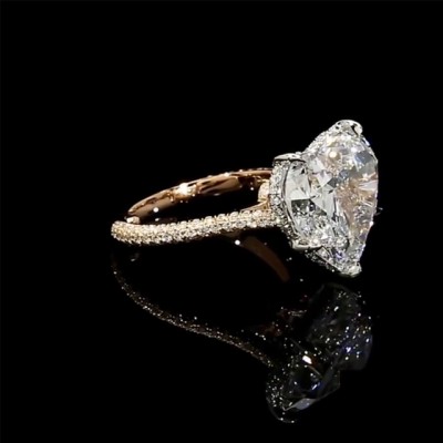 Heart Cut White Sapphire Gold 925 Sterling Silver Engagement Rings