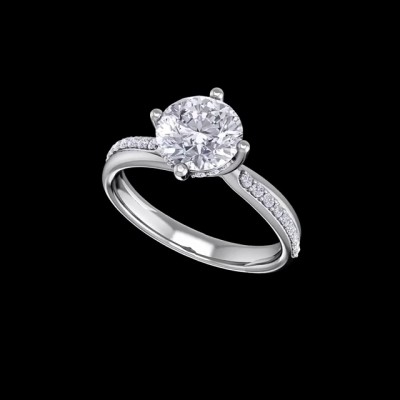Round Cut White Sapphire 925 Sterling Silver Engagement Rings