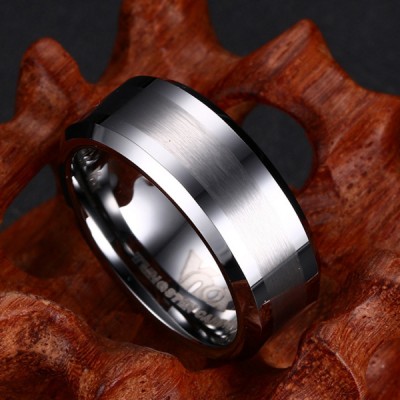 Tungsten Silver Men's Ring