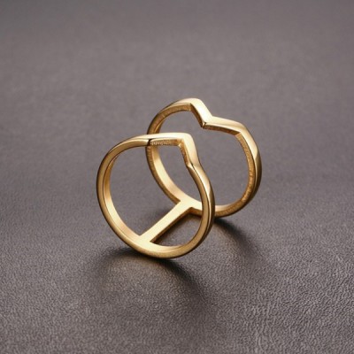 Titanium Unique Design Gold Promise Rings For Her