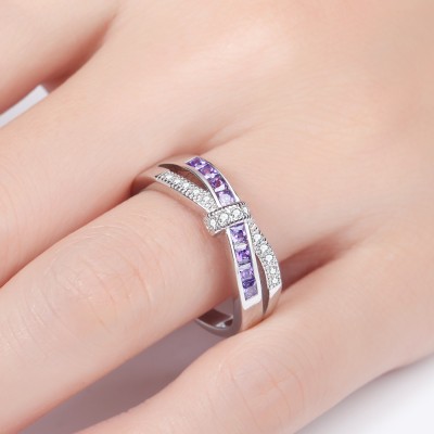 Lovely Infinity Colorful Gemstone Knot Rings