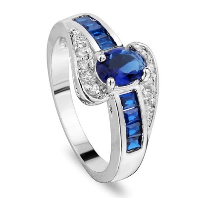 Oval Cut Blue Sapphire Engagement Rings