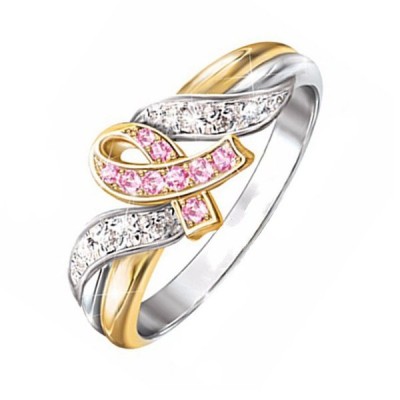 Pink and White Sapphire Knot Rings