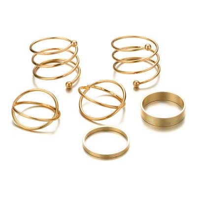 6pcs Gold Knuckle Rings Set for Women Girls Vintage Stackable Midi Rings Size Mixed