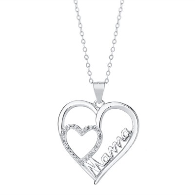 S925 Sterling Silver Heart Letter Mama Love Necklace Mother's Day Gift