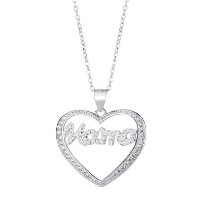 925 Sterling Silver Letter MOM Love Necklace Mother's Day Gift