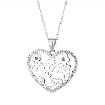 S925 Sterling Silver MOM Fashion Love Necklace Mother's Day Gift