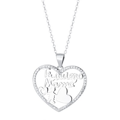 925 Sterling Silver Fashion MOM Love Necklace Mother's Day Gift