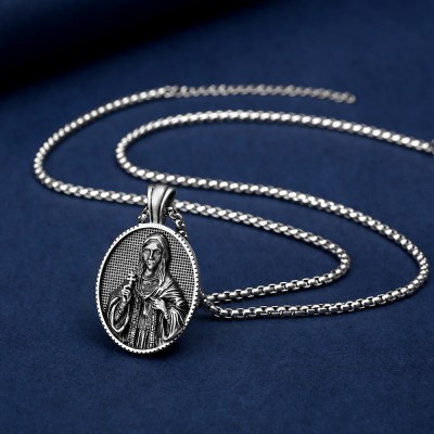 Men's Virgin Mary Titanium Steel Necklace