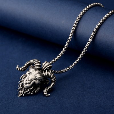 Men's Goat Animal Hip Hop Titanium Steel Necklace