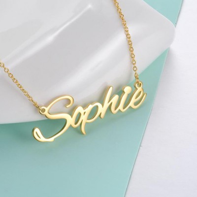 925 Sterling Silver Gold Personalized Name Necklace
