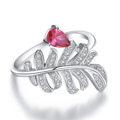 Pear Cut Ruby 925 Sterling Silver Cocktail Ring
