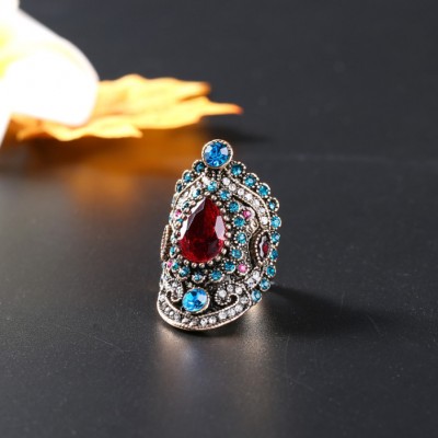 Vintage Ruby Blue Sapphire Promise Rings For Her