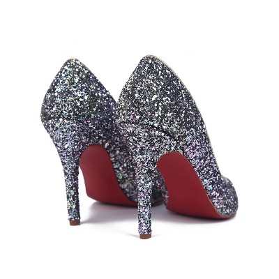 Women's Sparkling Glitter Closed Toe Stiletto Heel High Heels