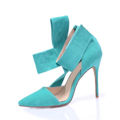 Women's Stiletto Heel Suede Closed Toe With Knot High Heels