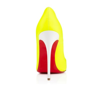 Women's Yellow Patent Leather Closed Toe Stiletto Heel High Heels