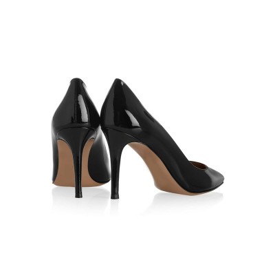 Women's Patent Leather Stiletto Heel Closed Toe Office High Heels