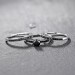 Round Cut 925 Sterling Silver Black Sapphire 3 Piece Ring Sets