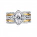 Oval Cut Gold S925 White Sapphire 3 Piece 3-Stone Ring Sets