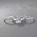 Princess Cut White Sapphire S925 Silver 3 Piece Ring Sets