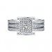 Princess Cut White Sapphire 925 Sterling Silver 3 Piece Halo Ring Sets