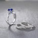 Round Cut Sapphire & White Sapphire S925 Silver 3 Piece Ring Sets