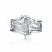 Marquise Cut S925 Silver White Sapphire 3 Piece Ring Sets