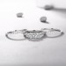 Princess Cut S925 Silver White Sapphire 3 Piece 3-Stone Ring Sets