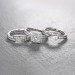 Round Cut 925 Sterling Silver White Sapphire Hola 3 Piece Ring Sets
