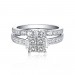 Princess Cut 925 Sterling Silver White Sapphire Ring Sets
