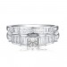 Cushion Cut 925 Sterling Silver White Sapphire Ring Sets