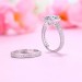 Princess Cut White Sapphire 925 Sterling Silver Halo Ring Sets
