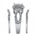 Princess Cut White Sapphire Sterling Silver Halo 3-Piece Bridal Sets