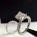Radiant Cut White Sapphire 925 Sterling Silver Bridal Sets